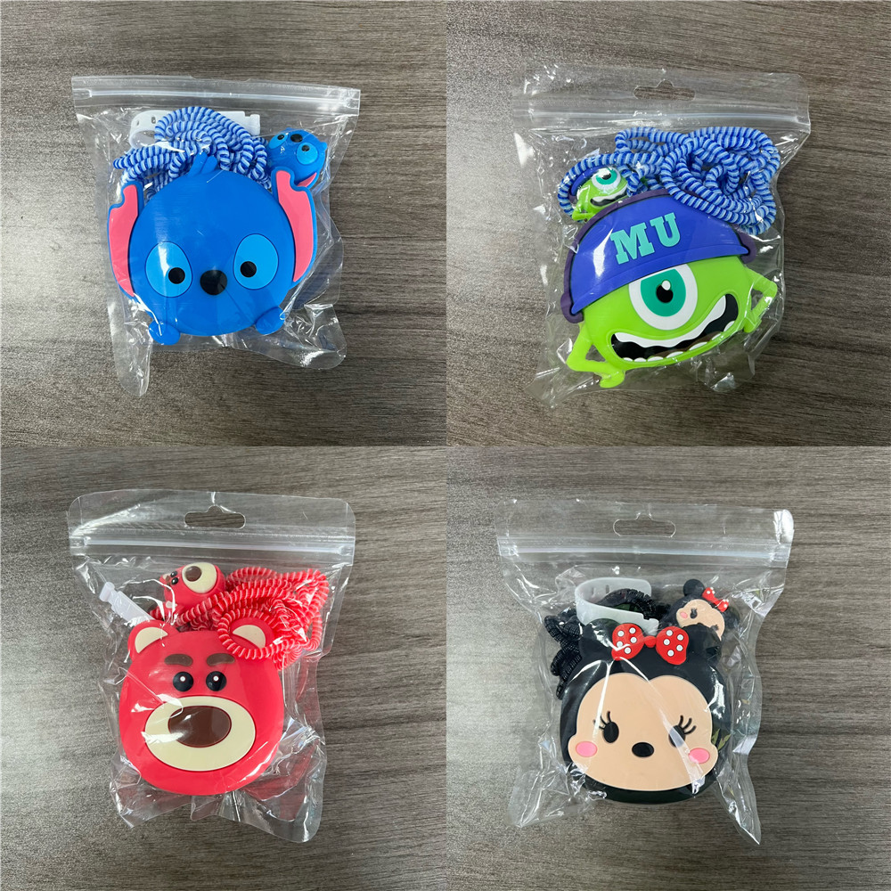 Sleeved Cable Kit - 4 Stks/set Schattige 3d Cartoon Kabelbeschermer