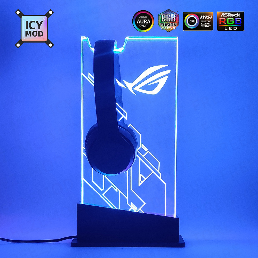 Headset Stand Rgb - Chassis Rgb Headset Houder Argb Transparant