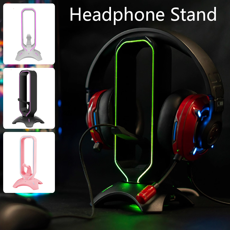 Headset Stand Rgb - RGB Gaming-hoofdtelefoonstandaard met muis Bungee-snoerhouder Over-ear