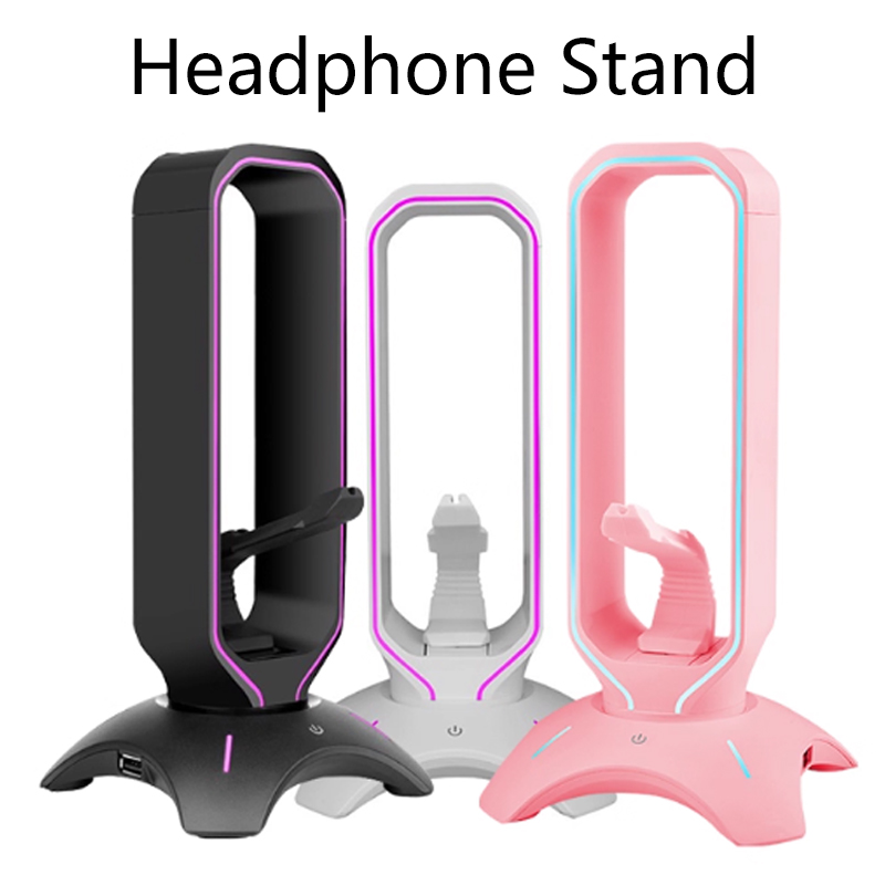 Headset Stand Rgb - RGB-headsetstandaard met muis Bungee-snoerhouder Gaming-hoofdtelefoonstandaard met