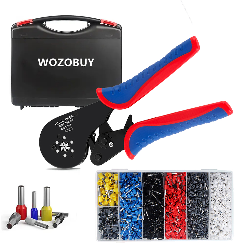 Sleeved Cable Kit - Zeshoekige Ferrule Krimpgereedschapset, 16-6 Draadferrules Krimpgereedschap-Aansluitklemmen