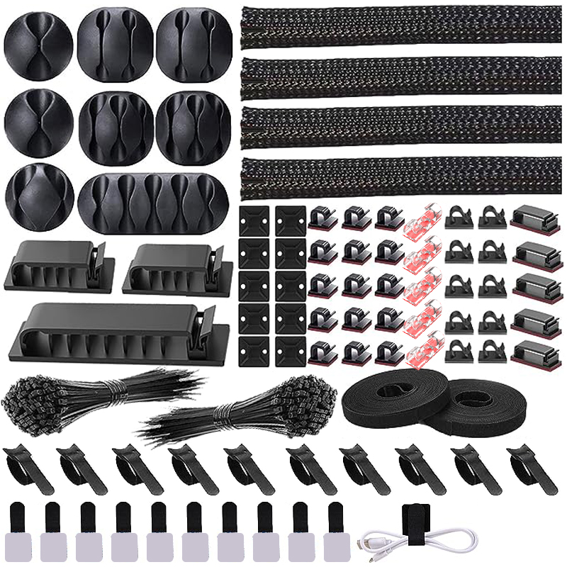 Sleeved Cable Kit - 282/352/367 Stuks Kabel Organizer Management Kit
