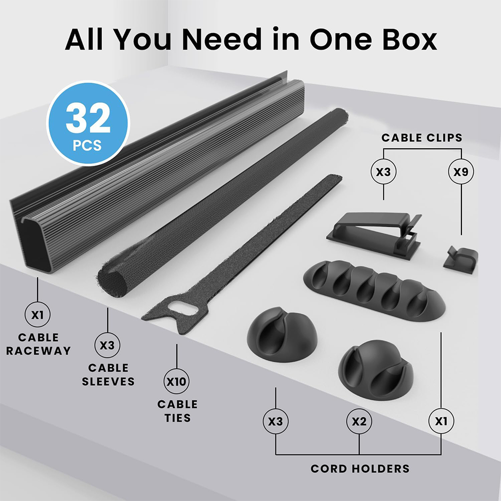32 stuks bureau onder kabelbeh - Sleeved Cable Kit recensie en prijs